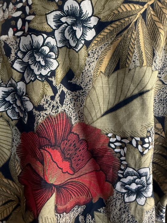 Tropical Safari Floral Linen Cotton Blazer Botanical Print Structured Tailored - Picture 2 of 9